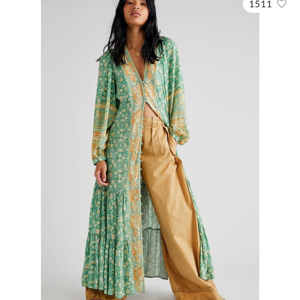 NWT Spell & The Gypsy Madame Peacock Button Through Dress XL